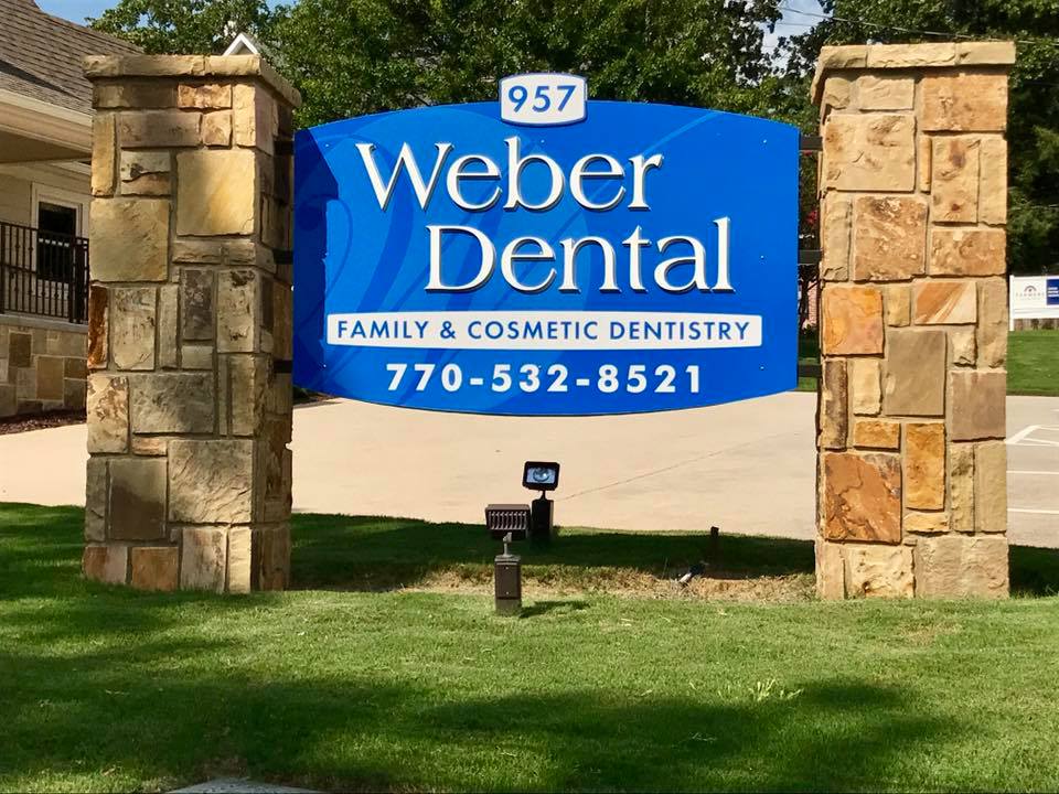 Weber Dental building sign in Gainesville, GA at Joseph Weber's Dental office